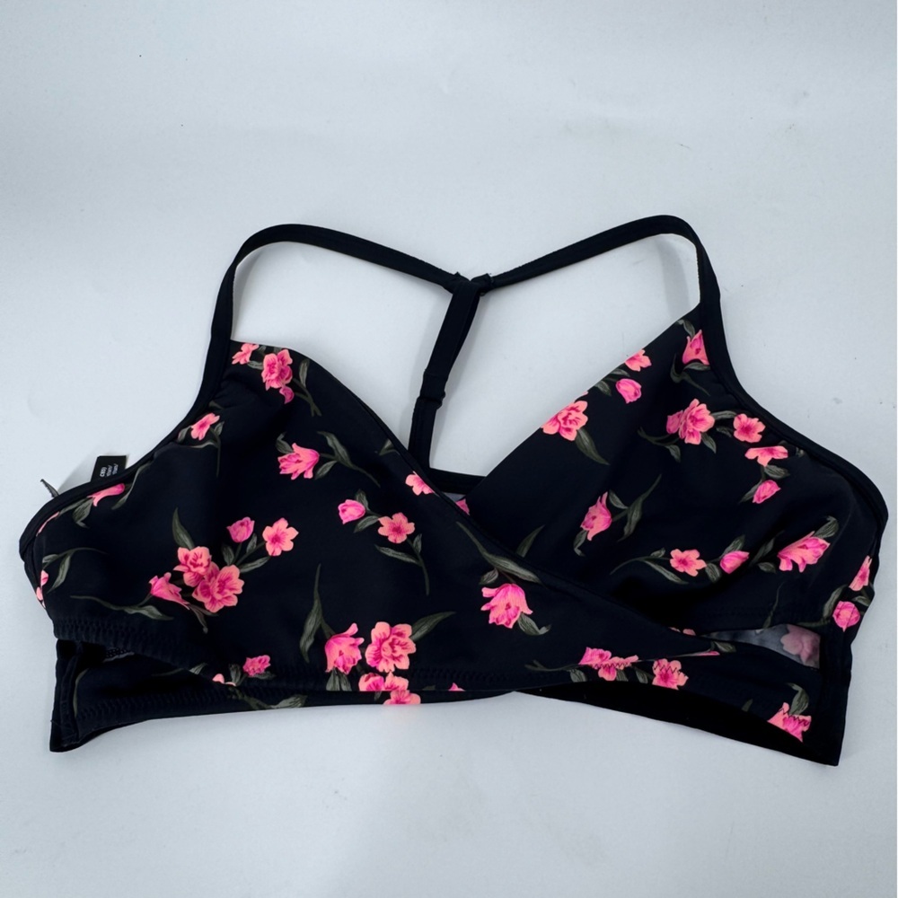 Pink Sport Floral Black and Pink Women's Bra